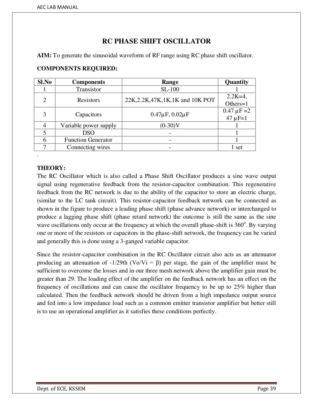 Aec manual for III SEM ECE Students VTU