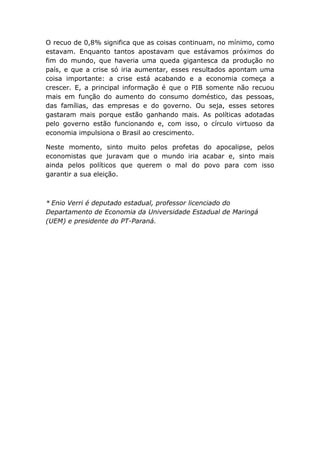 A economia e os "profetas do apocalipse" 