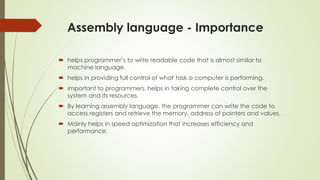 Aecs 132 the Assembly Language Presentation | PDF