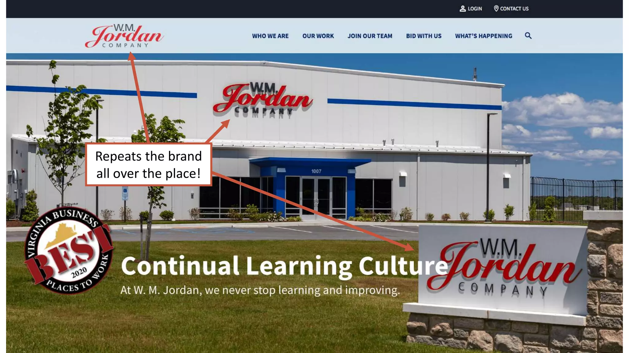 Repeats the brand
all over the place!
 