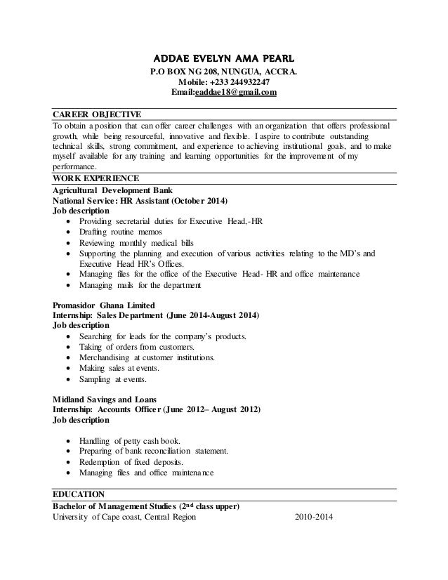 Evelyn Ama Pearl S Cv