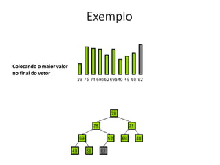 Exemplo
Colocando o maior valor
no final do vetor
 