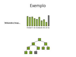 Exemplo
Refazendo o heap...
 