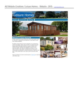 AO Website Creations / Leisure Homes - Website - 2015 - www.leisurehomes.co.nz
 