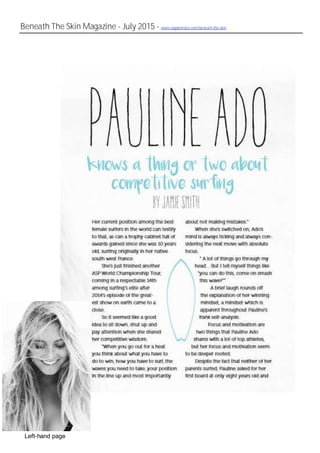 Beneath The Skin Magazine - July 2015 - www.vagabondco.com/beneath-the-skin
Left-hand page
 