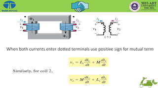When both currents enter dotted terminals use positive sign for mutual term
 