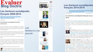 Les docteurs eurodéputés
français 2014-2019
http://blog.educpros.fr/doctrix/2014/05/27/les-docteur
eurodeputes-francais-2014-2019/
http://blog.educpros.fr/doctrix/2014/05/20/les-
docteurs-eurodeputes-francais/
Les docteurs eurodéputés
français 2009-2014
Evaluer
Les
docteur.e.s au
pouvoir
Blog Doctrix
 