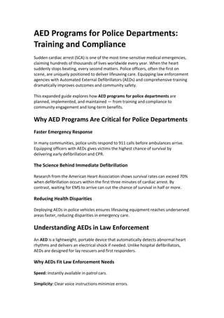AED Programs for Police Departments: Training and Compliance | PDF