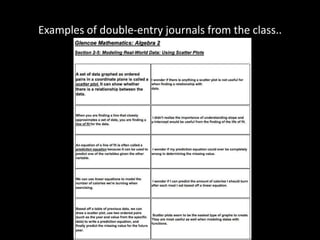 Examples of double-entry journals from the class..