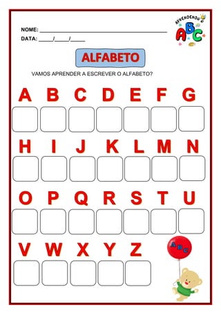 AEE - EDUCAÇÃO INFANTIL - Alfabeto Alfabetização Atividade Aprendendo o ...