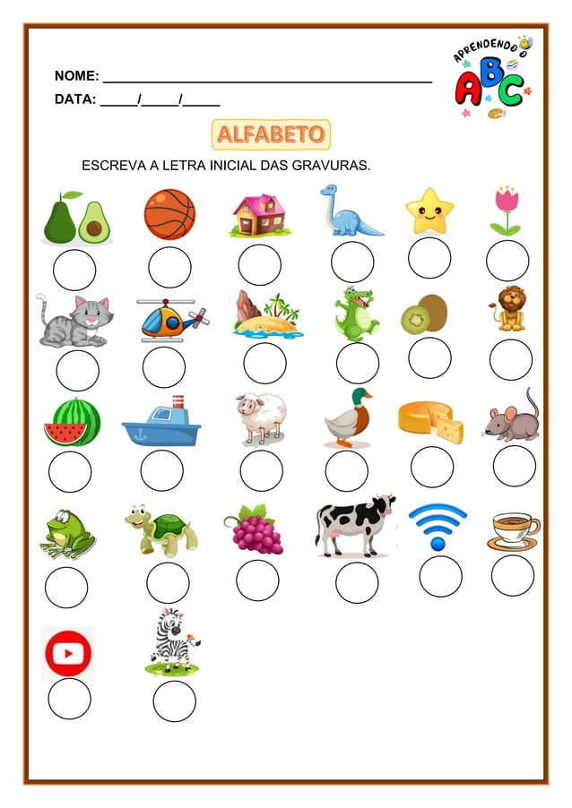 AEE - EDUCAÇÃO INFANTIL - Alfabeto Alfabetização Atividade Aprendendo o ...