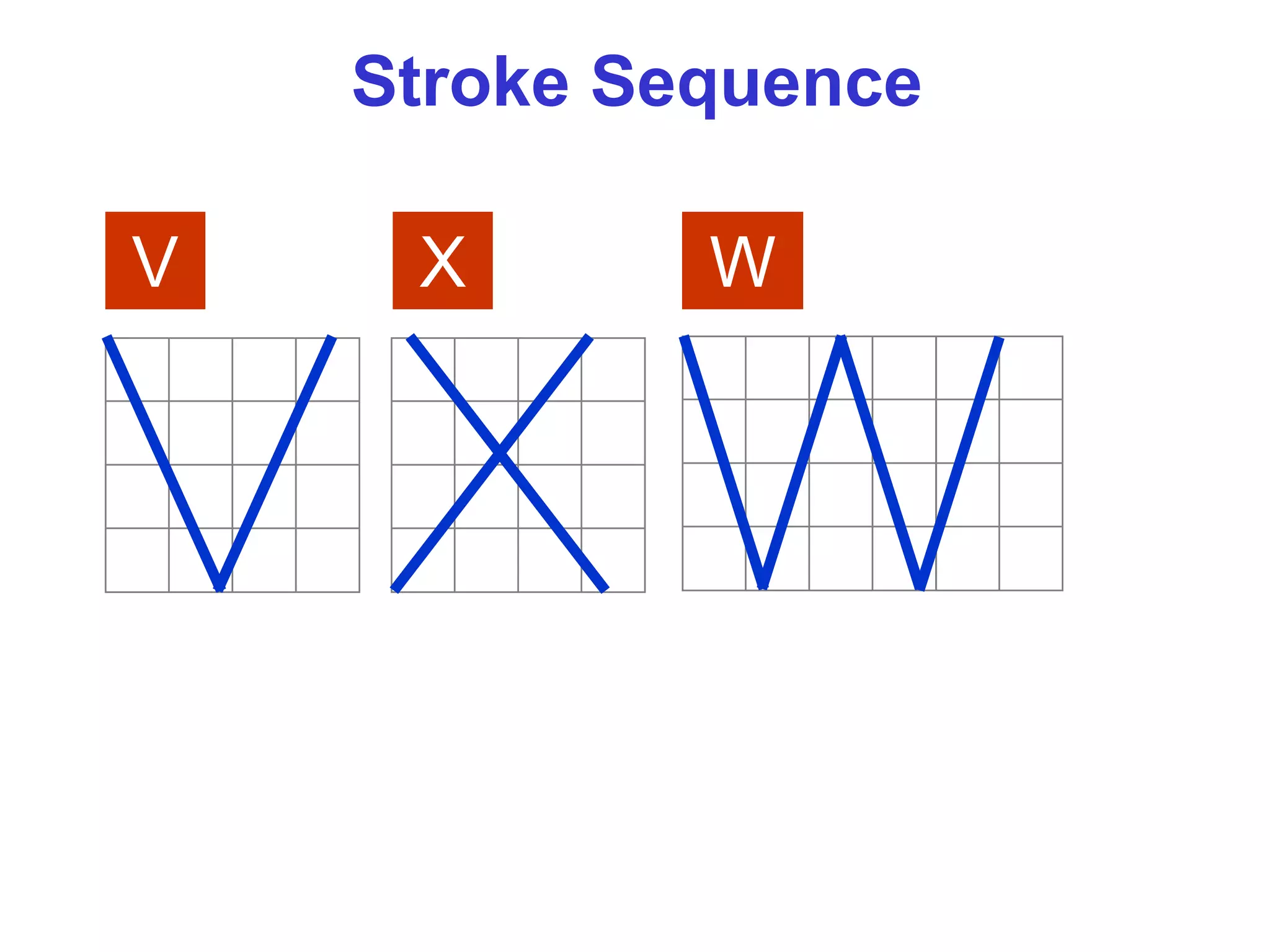 V X W
Stroke Sequence
 