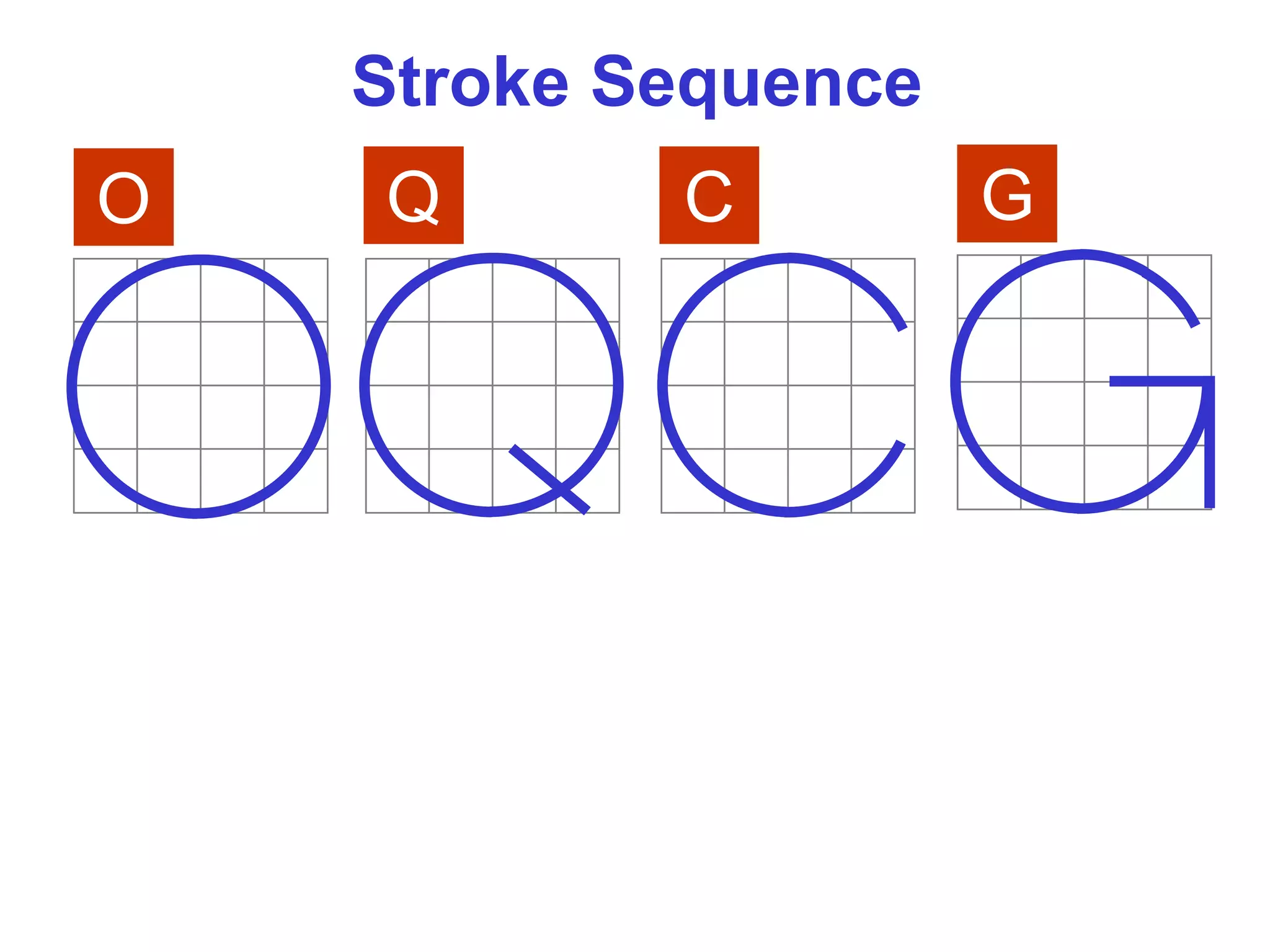 O Q C G
Stroke Sequence
 