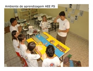 AEE Atendimento Educacional Especializado (2008)
AMBIENTE DE APRENDIZAGEM
AEE PSD
Ambiente de aprendizagem AEE PS
 