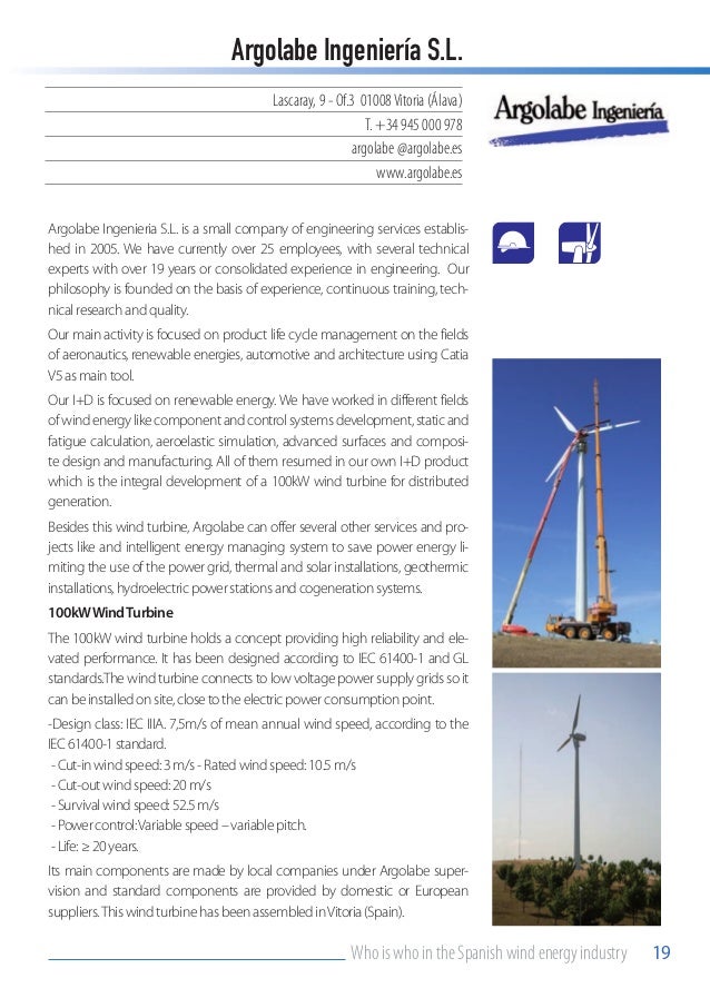 Who S Who In Spanish Wind Energy 2014