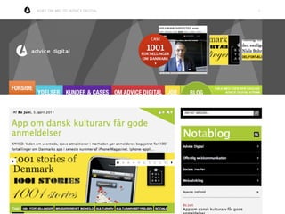 KORT OM MIG OG ADVICE DIGITAL                                       1




                                Anna E
                                       bb
                                Rådgive esen, Cand.M
                                       r, forfa         a
                                                tter og g
                                                       ekstern
                                                               lektor
 