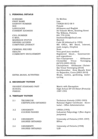 CV WITH ATTACHMENTS LISA DE MEILLON