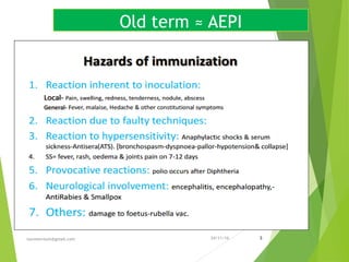 AEFI : Hazards of Immunisation | PDF