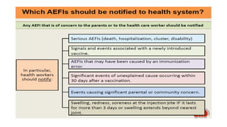 AEFI -Adverse event following immunization by Dr. Sonam Aggarwal | PPTX