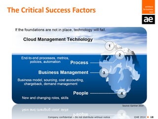 Company confidential – Do not distribute without notice ©AE 2014  18
The Critical Success Factors
Source: Gartner 2014
 