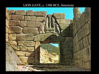 LION GATE, c. 1300 BCE, limestone
 