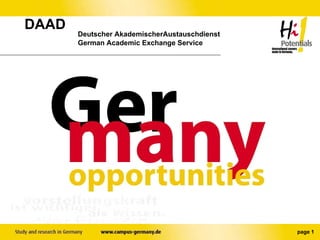 DAAD  Deutscher AkademischerAustauschdienst German Academic Exchange Service 