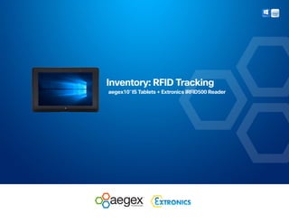 Inventory: RFID Tracking
aegex10 IS Tablets + Extronics iRFID500 Reader
TM
 