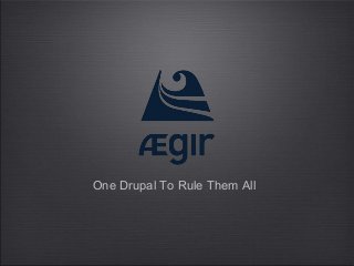 One Drupal To Rule Them All
 