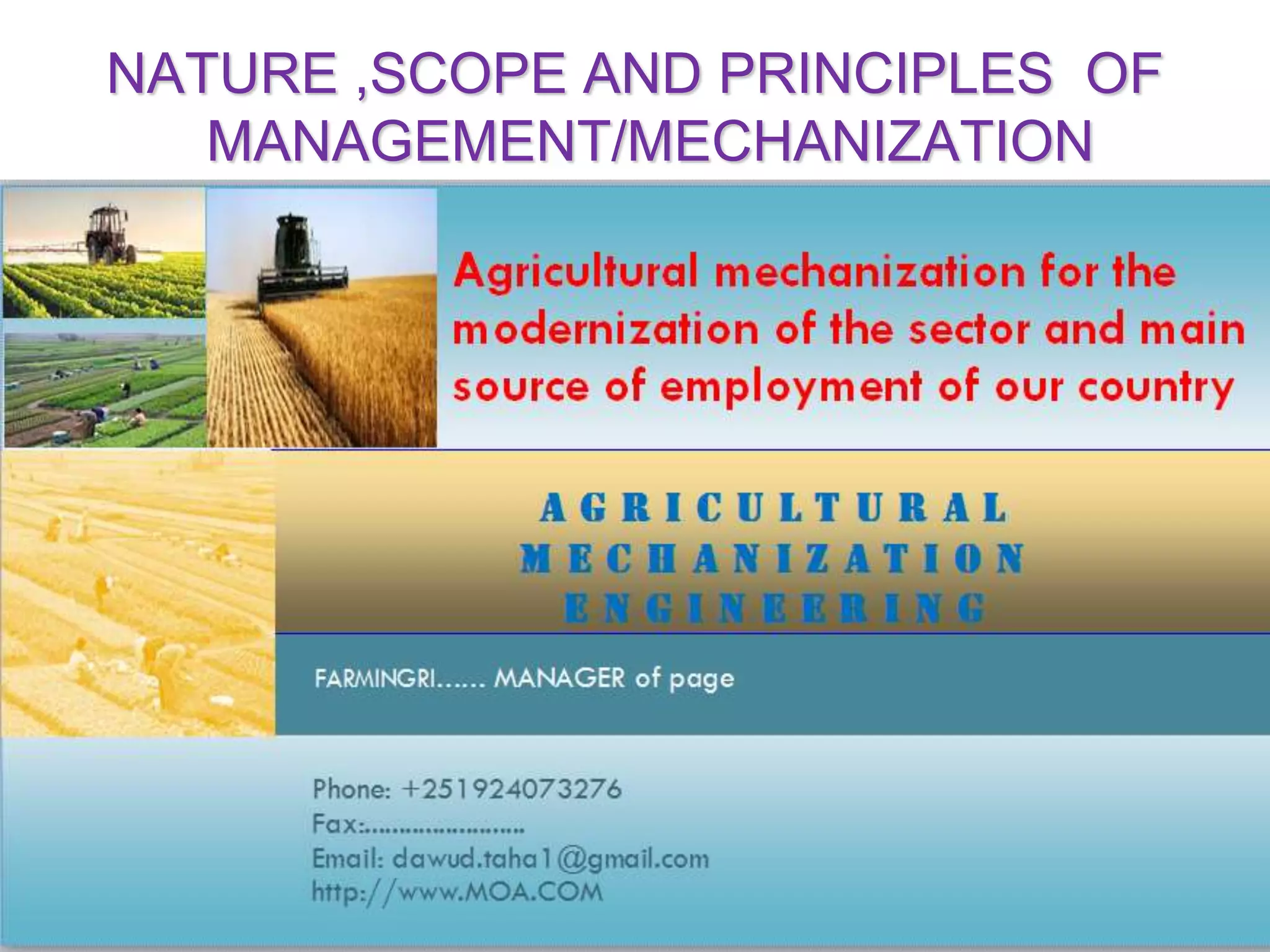 AEGN 3192 lecture 1Selection and Management of Farm machinery