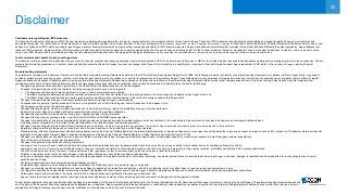 32
Disclaimer
Cautionary note regarding non-IFRS measures
This document includes the following non-IFRS financial measures: underlying earnings before tax, income tax, income before tax and market consistent value of new business. These non-IFRS measures are calculated by consolidating on a proportionate basis Aegon’s joint ventures and
associated companies. The reconciliation of these measures, except for market consistent value of new business, to the most comparable IFRS measure is provided in note 3 ‘Segment information’ of Aegon’s Condensed Consolidated Interim Financial Statements. Market consistent value of new
business is not based on IFRS, which are used to report Aegon’s primary financial statements and should not be viewed as a substitute for IFRS financial measures. Aegon may define and calculate market consistent value of new business differently than other companies. Aegon believes that
these non-IFRS measures, together with the IFRS information, provide meaningful information about the underlying operating results of Aegon’s business including insight into the financial measures that senior management uses in managing the business. In addition, return on equity is a ratio
using a non-IFRS measure and is calculated by dividing the net underlying earnings after cost of leverage by the average shareholders’ equity excluding the preferred shares, the revaluation reserve and the reserves related to defined benefit plans.
Local currencies and constant currency exchange rates
This document contains certain information about Aegon’s results, financial condition and revenue generating investments presented in USD for the Americas and Asia, and in GBP for the United Kingdom, because those businesses operate and are managed primarily in those currencies. Certain
comparative information presented on a constant currency basis eliminates the effects of changes in currency exchange rates. None of this information is a substitute for or superior to financial information about Aegon presented in EUR, which is the currency of Aegon’s primary financial
statements.
Forward-looking statements
The statements contained in this document that are not historical facts are forward-looking statements as defined in the US Private Securities Litigation Reform Act of 1995. The following are words that identify such forward-looking statements: aim, believe, estimate, target, intend, may, expect,
anticipate, predict, project, counting on, plan, continue, want, forecast, goal, should, would, is confident, will, and similar expressions as they relate to Aegon. These statements are not guarantees of future performance and involve risks, uncertainties and assumptions that are difficult to predict.
Aegon undertakes no obligation to publicly update or revise any forward-looking statements. Readers are cautioned not to place undue reliance on these forward-looking statements, which merely reflect company expectations at the time of writing. Actual results may differ materially from
expectations conveyed in forward-looking statements due to changes caused by various risks and uncertainties. Such risks and uncertainties include but are not limited to the following:
 Changes in general economic conditions, particularly in the United States, the Netherlands and the United Kingdom;
 Changes in the performance of financial markets, including emerging markets, such as with regard to:
► The frequency and severity of defaults by issuers in Aegon’s fixed income investment portfolios;
► The effects of corporate bankruptcies and/or accounting restatements on the financial markets and the resulting decline in the value of equity and debt securities Aegon holds; and
► The effects of declining creditworthiness of certain private sector securities and the resulting decline in the value of sovereign exposure that Aegon holds;
 Changes in the performance of Aegon’s investment portfolio and decline in ratings of Aegon’s counterparties;
 Consequences of a potential (partial) break-up of the euro or the potential exit of the United Kingdom and/or Greece from the European Union;
 The frequency and severity of insured loss events;
 Changes affecting longevity, mortality, morbidity, persistence and other factors that may impact the profitability of Aegon’s insurance products;
 Reinsurers to whom Aegon has ceded significant underwriting risks may fail to meet their obligations;
 Changes affecting interest rate levels and continuing low or rapidly changing interest rate levels;
 Changes affecting currency exchange rates, in particular the EUR/USD and EUR/GBP exchange rates;
 Changes in the availability of, and costs associated with, liquidity sources such as bank and capital markets funding, as well as conditions in the credit markets in general such as changes in borrower and counterparty creditworthiness;
 Increasing levels of competition in the United States, the Netherlands, the United Kingdom and emerging markets;
 Changes in laws and regulations, particularly those affecting Aegon’s operations’ ability to hire and retain key personnel, the products Aegon sells, and the attractiveness of certain products to its consumers;
 Regulatory changes relating to the pensions, investment, and insurance industries in the jurisdictions in which Aegon operates;
 Standard setting initiatives of supranational standard setting bodies such as the Financial Stability Board and the International Association of Insurance Supervisors or changes to such standards that may have an impact on regional (such as EU), national or US federal or state level financial
regulation or the application thereof to Aegon, including the designation of Aegon by the Financial Stability Board as a Global Systemically Important Insurer (G-SII).
 Changes in customer behavior and public opinion in general related to, among other things, the type of products also Aegon sells, including legal, regulatory or commercial necessity to meet changing customer expectations;
 Acts of God, acts of terrorism, acts of war and pandemics;
 Changes in the policies of central banks and/or governments;
 Lowering of one or more of Aegon’s debt ratings issued by recognized rating organizations and the adverse impact such action may have on Aegon’s ability to raise capital and on its liquidity and financial condition;
 Lowering of one or more of insurer financial strength ratings of Aegon’s insurance subsidiaries and the adverse impact such action may have on the premium writings, policy retention, profitability and liquidity of its insurance subsidiaries;
 The effect of the European Union’s Solvency II requirements and other regulations in other jurisdictions affecting the capital Aegon is required to maintain;
 Litigation or regulatory action that could require Aegon to pay significant damages or change the way Aegon does business;
 As Aegon’s operations support complex transactions and are highly dependent on the proper functioning of information technology, a computer system failure or security breach may disrupt Aegon’s business, damage its reputation and adversely affect its results of operations, financial
condition and cash flows;
 Customer responsiveness to both new products and distribution channels;
 Competitive, legal, regulatory, or tax changes that affect profitability, the distribution cost of or demand for Aegon’s products;
 Changes in accounting regulations and policies or a change by Aegon in applying such regulations and policies, voluntarily or otherwise, which may affect Aegon’s reported results and shareholders’ equity;
 The impact of acquisitions and divestitures, restructurings, product withdrawals and other unusual items, including Aegon’s ability to integrate acquisitions and to obtain the anticipated results and synergies from acquisitions;
 Catastrophic events, either manmade or by nature, could result in material losses and significantly interrupt Aegon’s business; and
 Aegon’s failure to achieve anticipated levels of earnings or operational efficiencies as well as other cost saving and excess capital and leverage ratio management initiatives.
Further details of potential risks and uncertainties affecting Aegon are described in its filings with the Netherlands Authority for the Financial Markets and the US Securities and Exchange Commission, including the Annual Report. These forward-looking statements speak only
as of the date of this document. Except as required by any applicable law or regulation, Aegon expressly disclaims any obligation or undertaking to release publicly any updates or revisions to any forward-looking statements contained herein to reflect any change in Aegon’s
expectations with regard thereto or any change in events, conditions or circumstances on which any such statement is based.
 