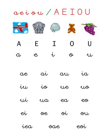 ae i o u / A E I O U



A         E        I          O         U
a         e        i          o         u

 ae          ...