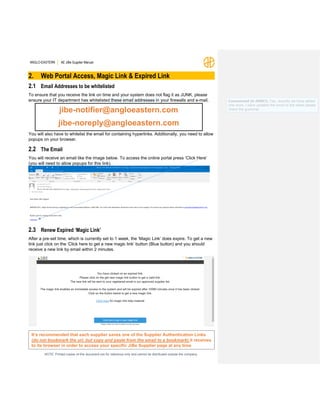 AE JiBe Supplier Manual - How To Use the Magic Link | PDF