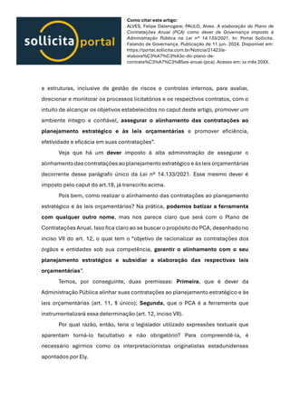 A elaboração do Plano de Contratações Anual | PDF
