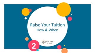 Raise Your Tuition
How & When
2
 