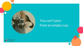 You can’t pour
from an empty cup.
 