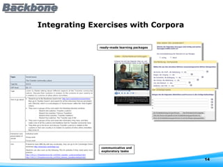 Integrating Exercises with Corpora ready-made learning packages communicative and exploratory tasks 
