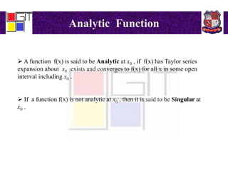 Analytic Function of Power Series | PPT
