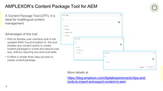 Amplexor Interface AEM - A Collection of developer friendly tools | PDF