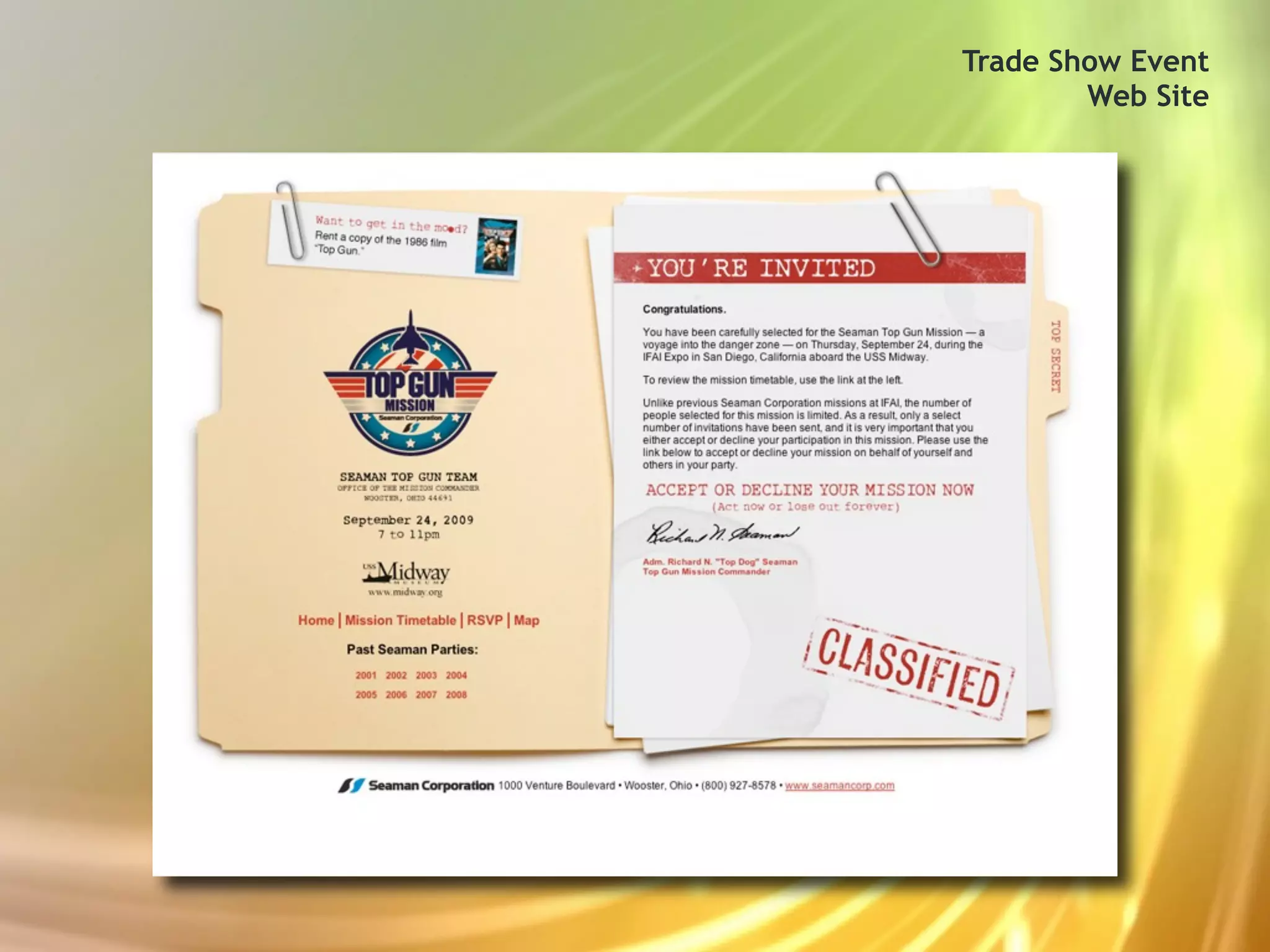 Trade Show Event
        Web Site
 