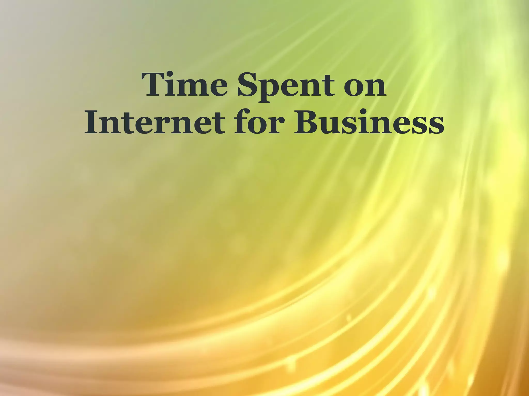 Time Spent on
Internet for Business
 