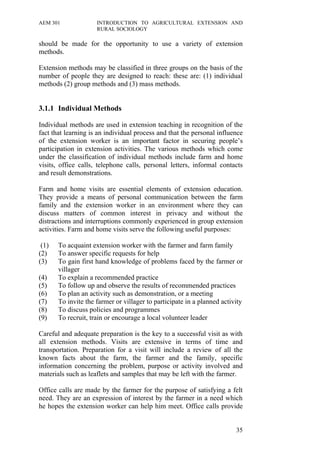 History of Agricultural Extension in the world and in Africa | PDF