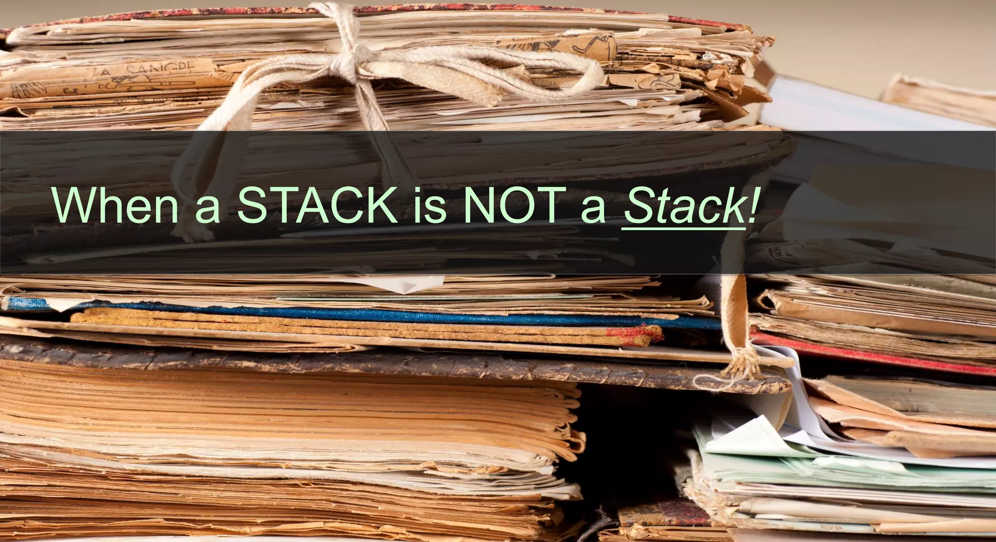 The future of digital marketing. London . Poznań . New York
Clerkenwell House, 67 Clerkenwell Road, London, United Kingdom +44 (0)20 3475 7200
When a STACK is NOT a Stack!
 