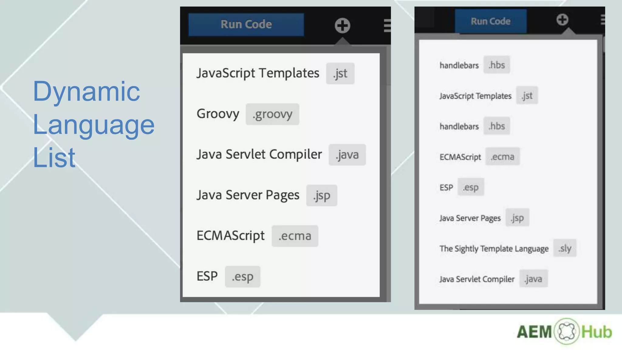 Dynamic
Language
List
 
