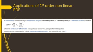 applications of first order non linear partial differential equation | PPT