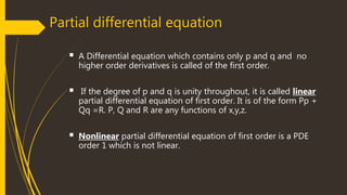 applications of first order non linear partial differential equation | PPT