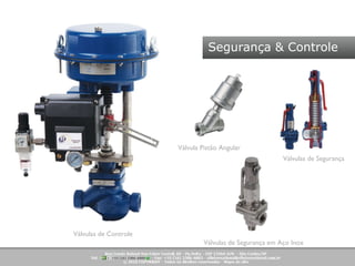 Segurança & Controle Válvulas de Controle Válvula Pistão Angular  Válvulas de Segurança Válvulas de Segurança em Aço Inox 