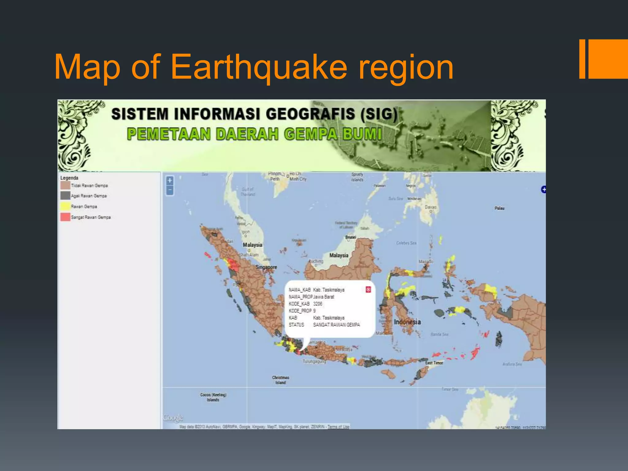 Map of Earthquake region
 