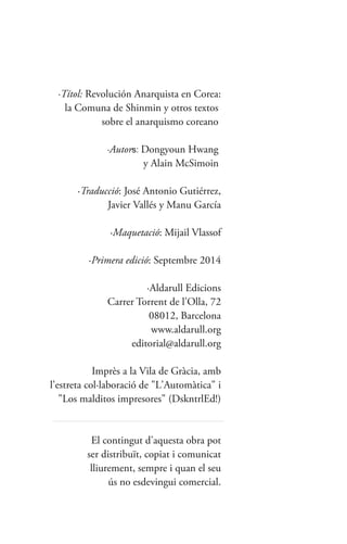 Revolución Anarquista en Corea PDF Descarga Gratuita