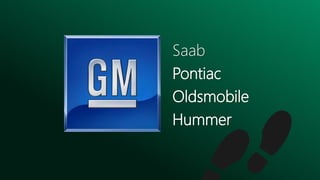Saab
Pontiac
Oldsmobile
Hummer
 