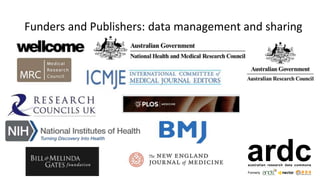 Funders and Publishers: data management and sharing
 